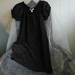 Ya Da silk mini dress short puff sleeves Small